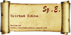 Szirbek Edina névjegykártya